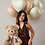Thumbnail: Cream Heart Balloons & Brown Teddy Bear Set
